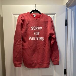 Sub-Urban Riot Sorry For Partying Sweatshirt, Red, Size M